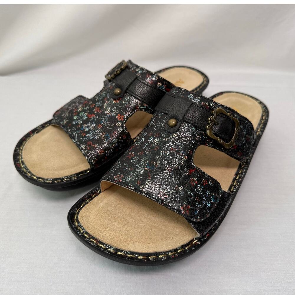 Alegria Kasha Posh Sandal, Black Floral Mosaic, Size EU 41/10.5 US - NEW!